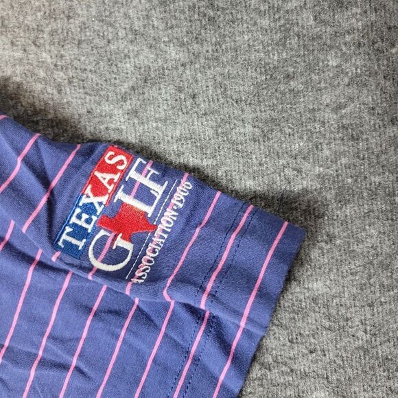 Peter Millar Men's XL Golf Polo Striped Purple Seaside Wash Crown logo Bottom - Picture 5 of 11